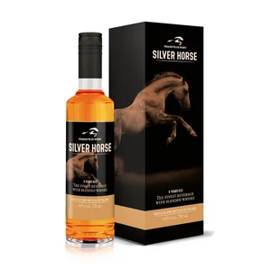 Wholesale Silver Horse Whiskey 700ml custom logo glass bottle alcoholic beverage spirit manufacturers