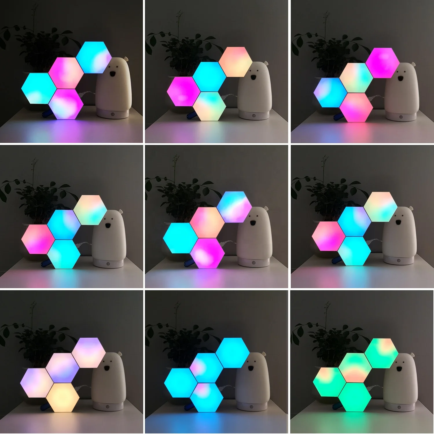 16 Million Colors DIY Geometry Splicing Hexagon Light RGBIC APP Control Music Sync LED Gaming Light Smart Wall Lamp