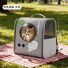 Grey cat-shaped backpack, large size