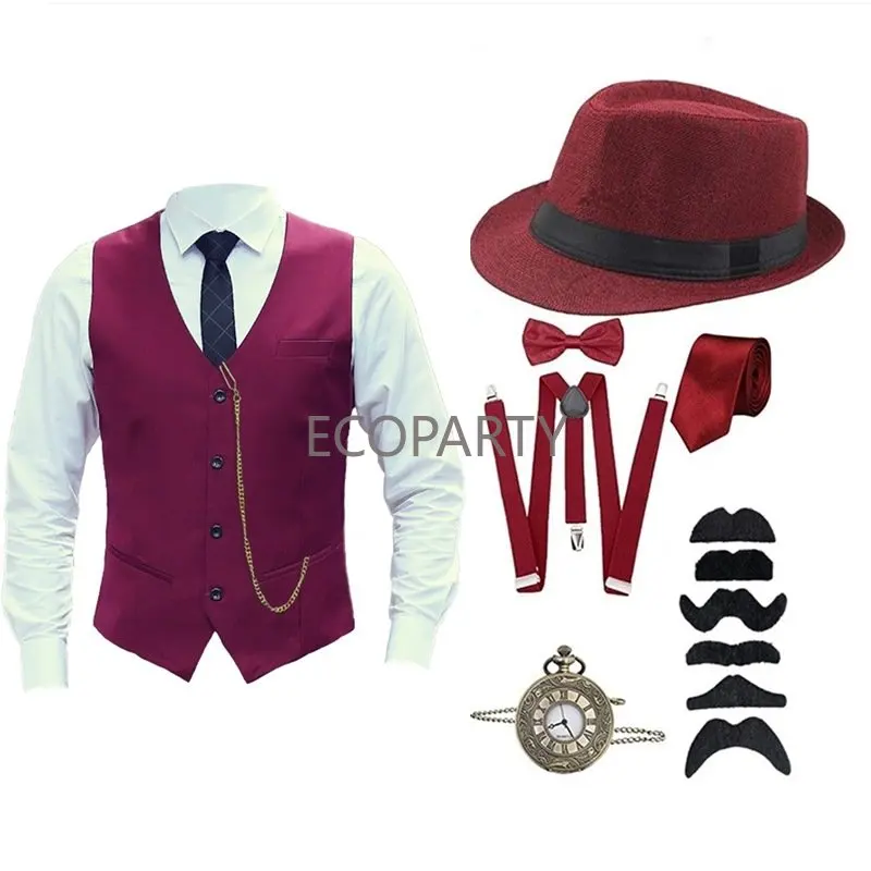 1920S Mens Great Gatsby Accessories Set Retro Gangster Costume
