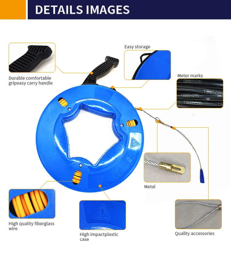 8mm Fiberglass Duct Rodder Fish Tape Cable Pulling Rod - Buy 8mm ...