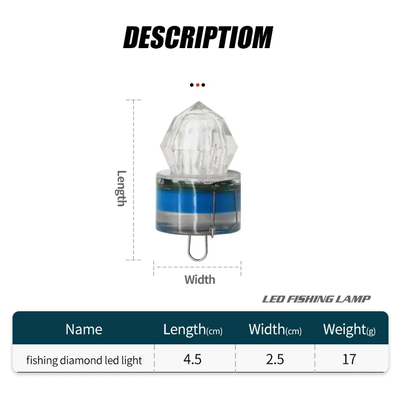 LED 5PACK Diamond Designed Deep Drop Underwater Fishing Flashing Light