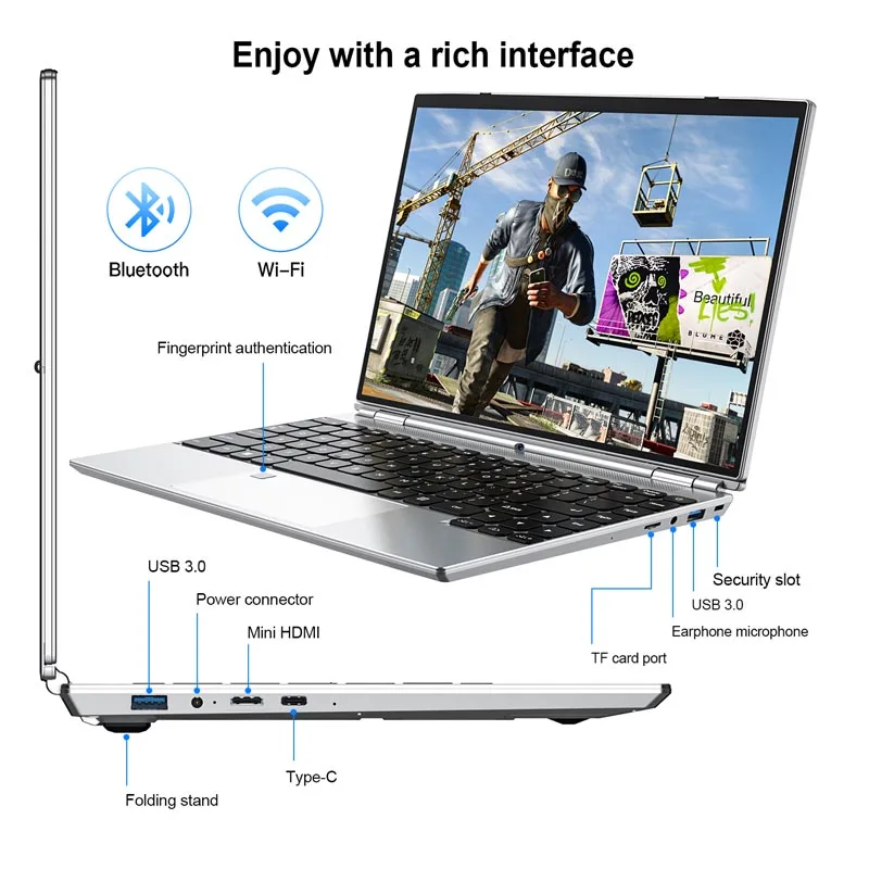 HL140S 2 in 1 Laptop Tablet - 14 Inch Netbooks Laptop Computer
