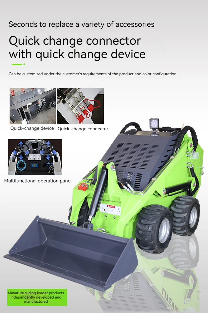 Multi Functional Sliding Skid Steer Loader Engineering Construction