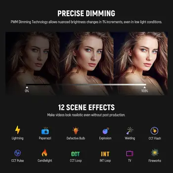 NEEWER CB300B 320W LED Video Light With APP Remote Control,All Metal Bi Color COB Continuous Output Lighting for Video Recording detail image
