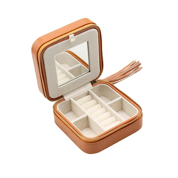 POYA Jewelry Creative Travel Multilayer Jewelry Box Tassel  Storage Zipper Box