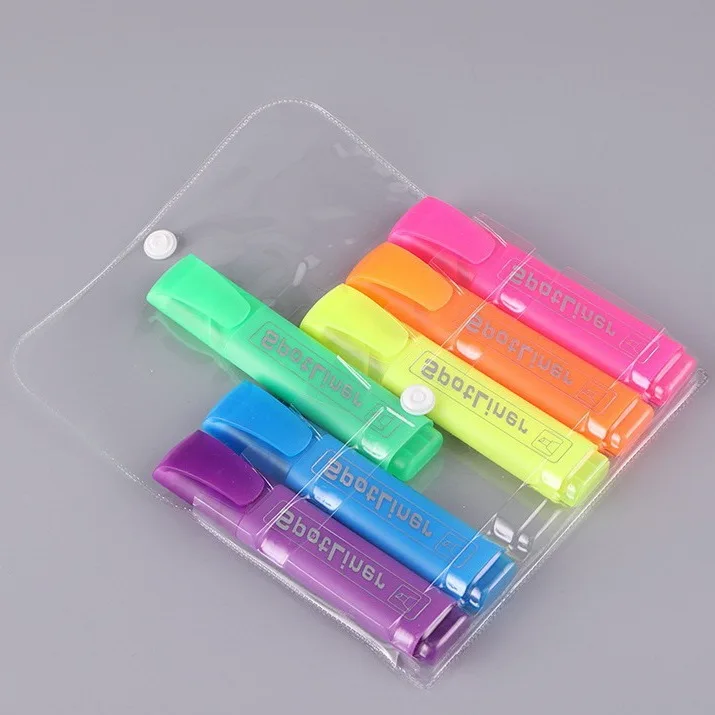 Bright Highlighters for Kisd Adults Writing Smoothly Drawing Fluorescent Pen Custom Highlighter Marker Set