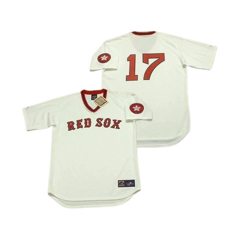 Wholesale Men's Boston 17 Marty Barrett 18 Johnny Damon 19 Fred Lynn 20  Kevin Youkilis Throwback Baseball Jersey Stitched S-5xl From m.