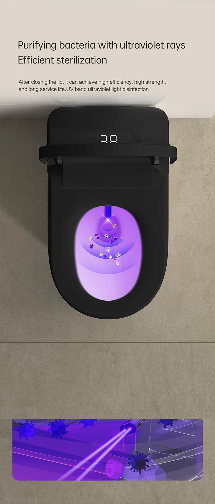 product high quality ceramic sanitary ware bathroom smart toilet black ceramic automatic electronic control bidet wc intelligent toilet-20