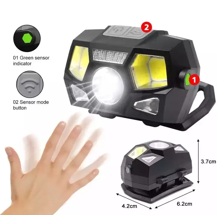 Мощный налобный фонарь водонепроницаемый COB суперъяркий 18650 уличный для