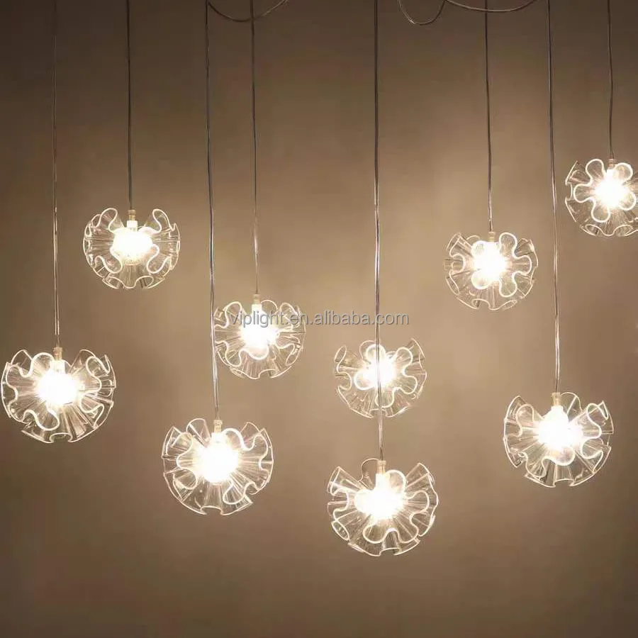 Acrylic Crystal Hydrangea Flower Ceiling Pendant Light Led Hanging  Chandelier Ornaments Luminous Wedding Light Stage Party Decor, image size:900x900
