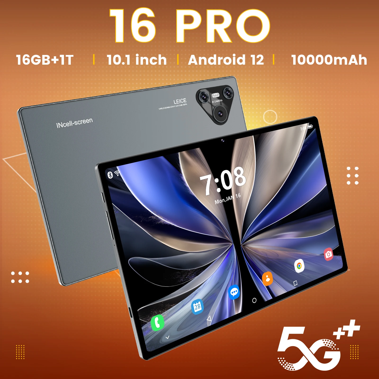 2025 New Arrival 2K Oem 16GB+1TB Android 13.0 Octa Core 2 in 1 Gaming Tablet PC