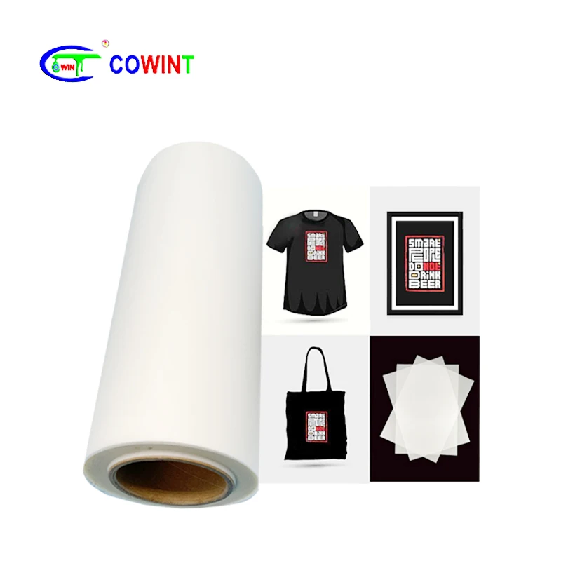 Cowint Digital Printing Instant Hot Peel 60cm 5 Coating Layers Transfer Pet Film Dtf Double Matte Face Film Roll 40 cm