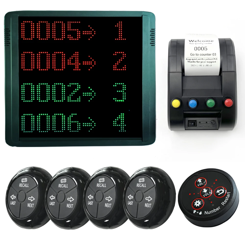 Queue Calling System Ticket System Digital Number Display Ticket Counter Machine for Clinic Bank Office Customers Number Waiting