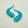 Casque vert soie avec cornes de diable - 11 cm de hauteur - Adhésif 3M