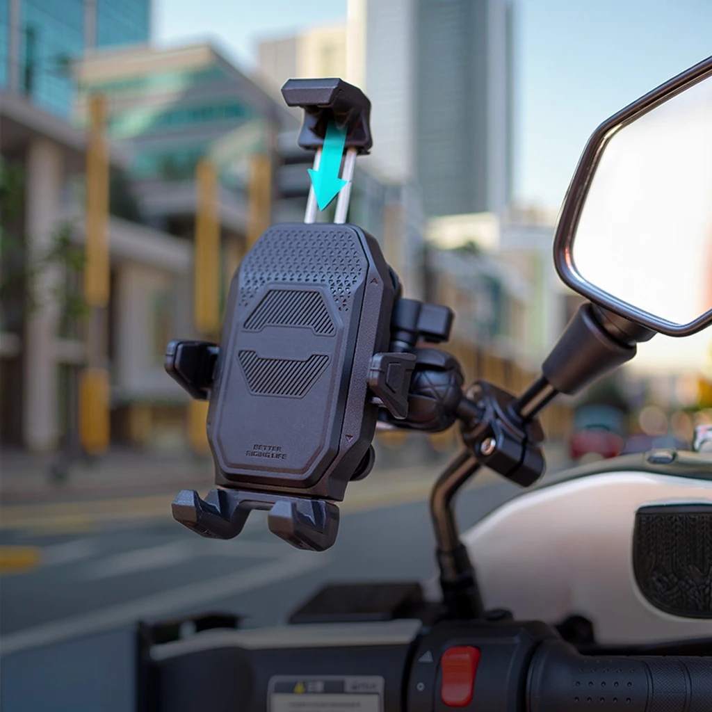 SMNU Bicycle/Motorcycle/E-Bike Phone Stand Holder 360 Rotation Dual Port Fast Charging-Thickened Durable Anti-Shake Aluminum