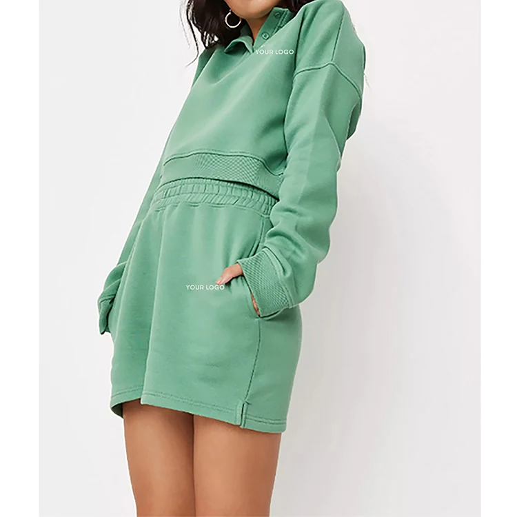 K210121 Custom Hot Sale Women Long Sleeve Two Piece T Shirts and Short Set  2 Piece Outfit Set Short Sport Set| Alibaba.com