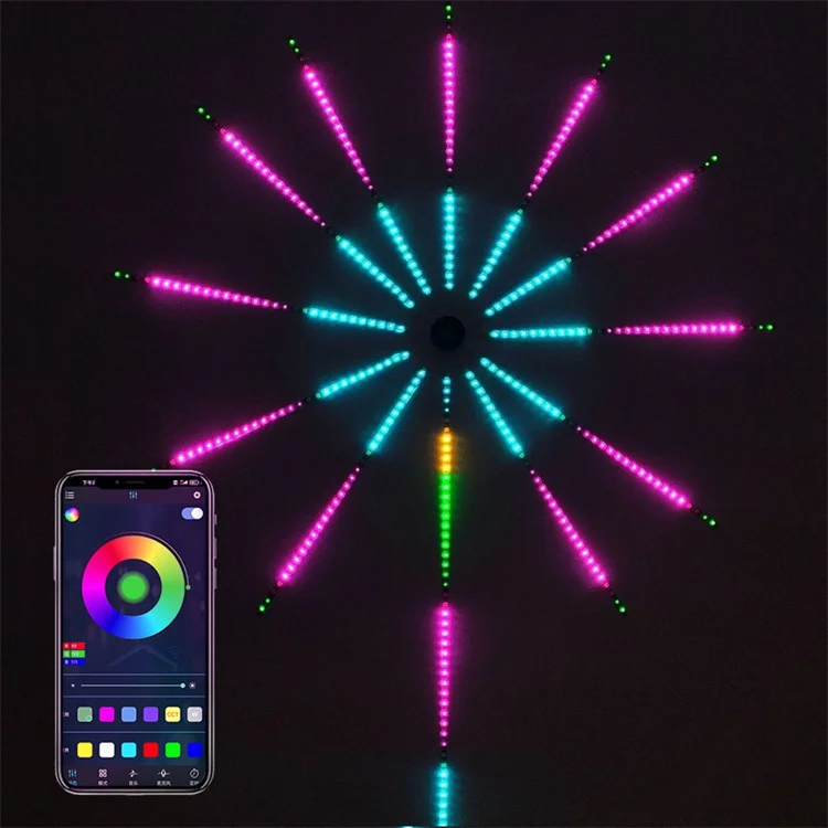 App Remote Control Music Sync Dream Color Rgb Smart Firework Led Strip Light Christmas Party Decoration Fire Work Led Lights