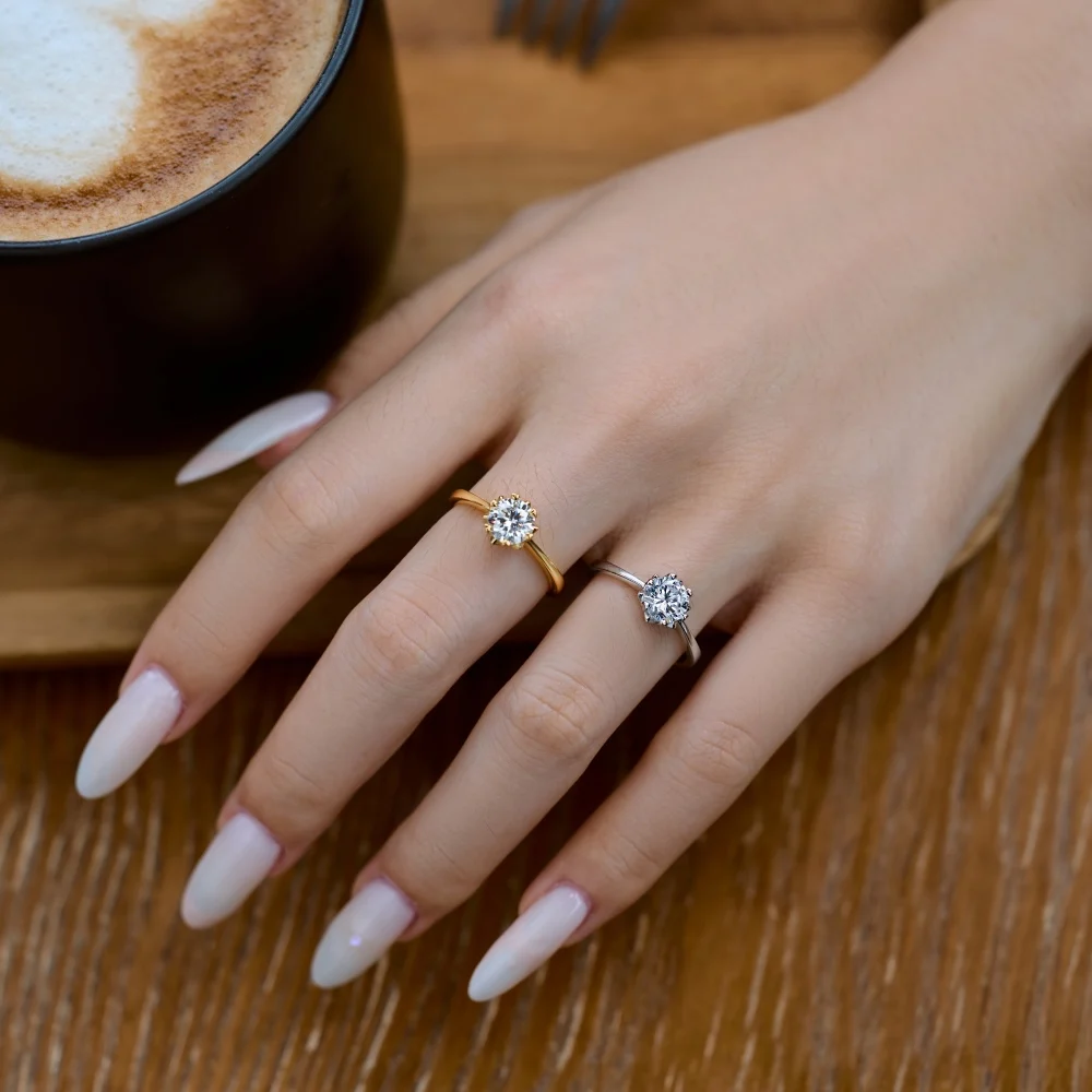 KAKODIY Stylish Charming Design Lead Free Nickel Free 925 Sterling Silver Adjustable Open Jewelry Ring Solitaire 5A Cubic Zirconia Wedding Ring detail 7