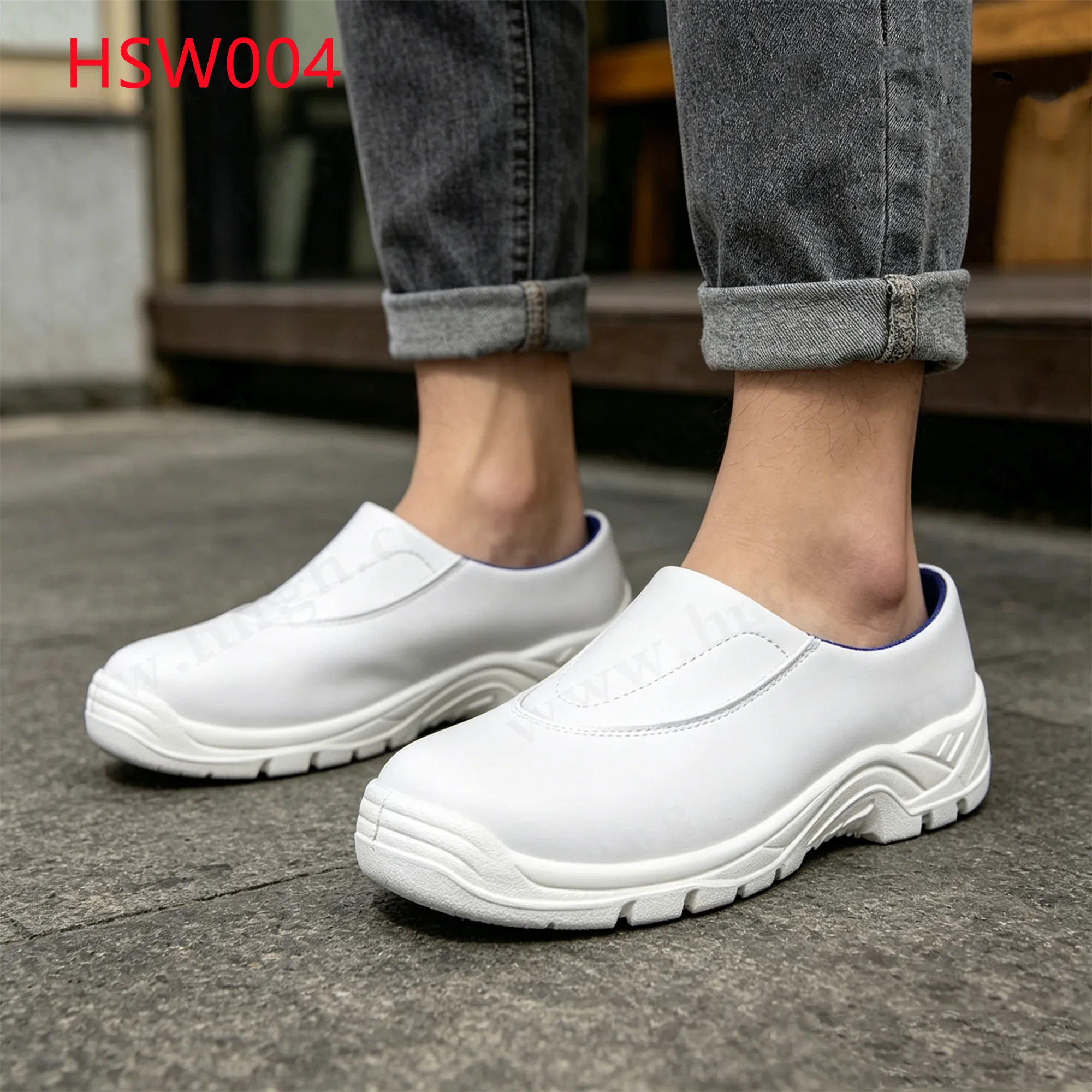LXG,hygienic Working Area Prevent Foot Slipping White Safety Clogs UV Resistant Upper Security Footwear in Clean Room HSW004