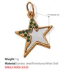 Pj281Gng Green Diamond White Shell Gold Pendant