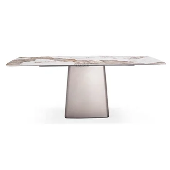 Italian luxury Modern design dining room furniture Antique Brass Metal Base Arketipo Icon Marble Dining Table