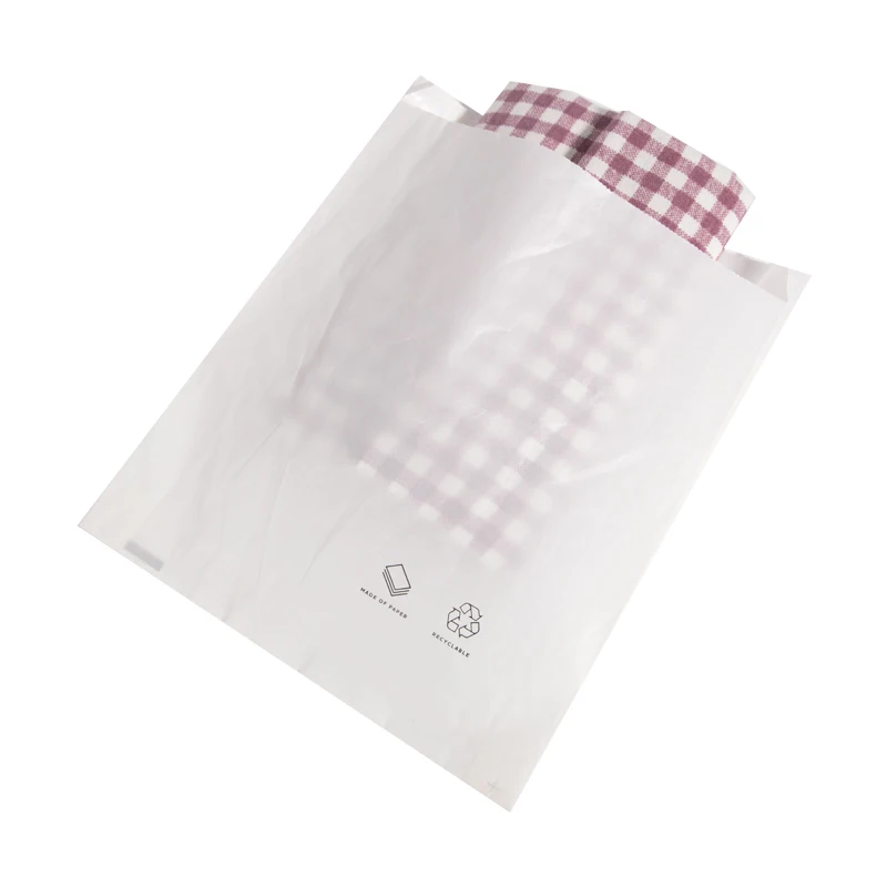 Garment Compostable Packaging Biodegradable Transparent Glassine Paper Bag For Clothing