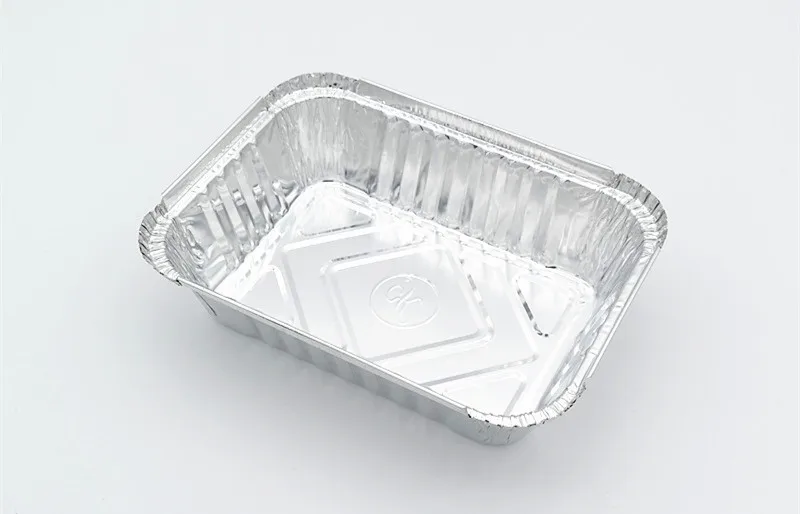 product tia ca73 7 inch square plate heat food aluminum food storage container silver foil container-2