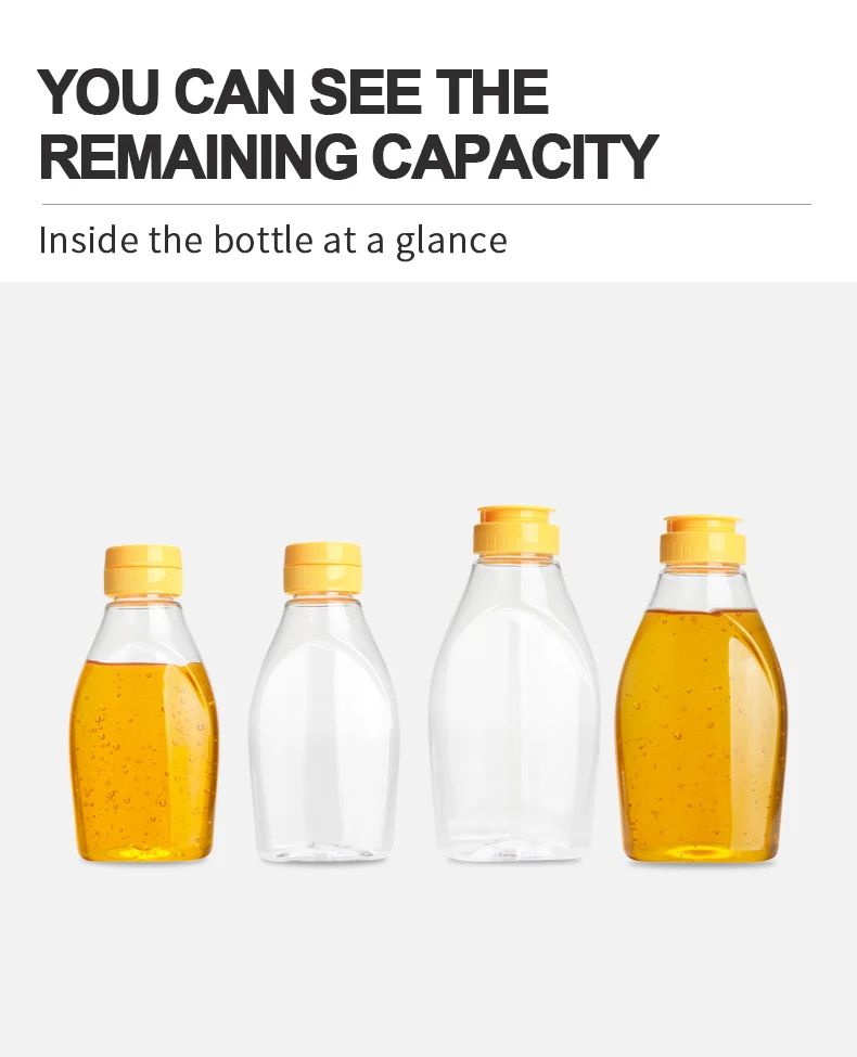 Clear Plastic Honey Bottles,Refillable Food Grade Honey Container