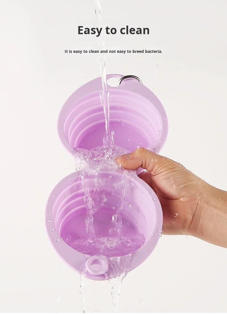 Pet Silicone Foldable Waterproof Bowl Outdoor Portable Dog & Cat Feeder Anti-Spill Pet Bowl details