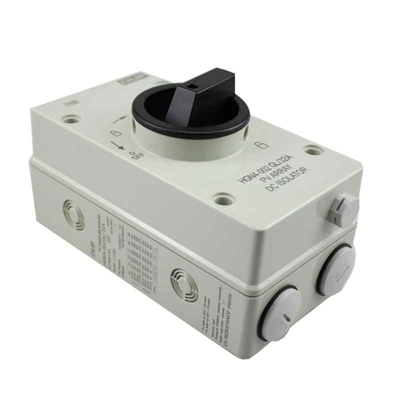 Solar PV DC Isolator Switch 2 pole 4 Pole 32A