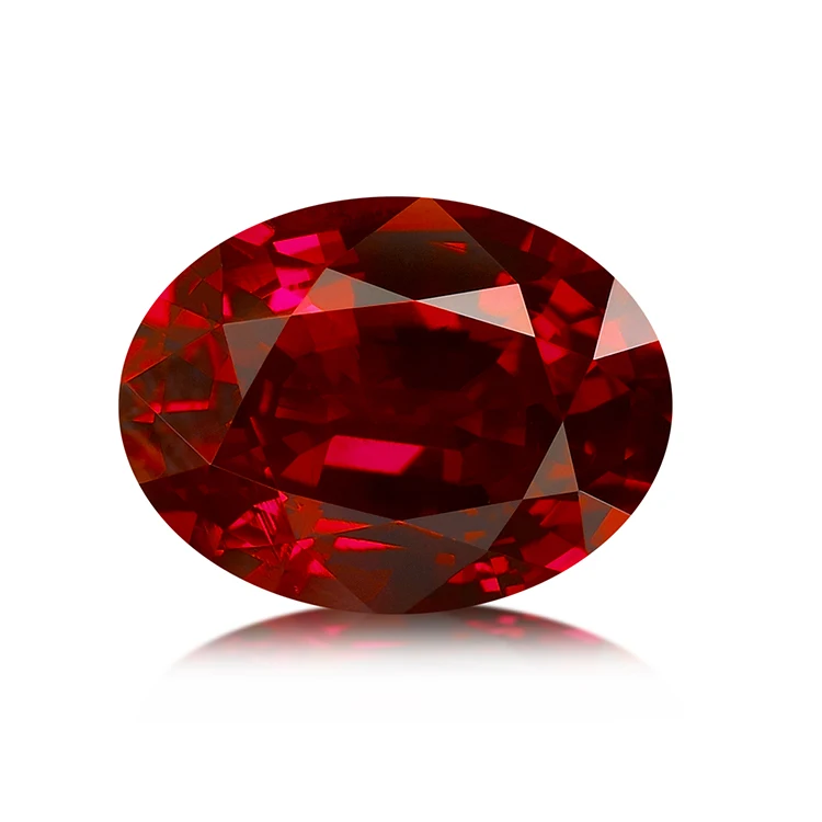 Zhanhaoジュエリーオーバルカットレッドコランダム9.0モース硬度ラボ