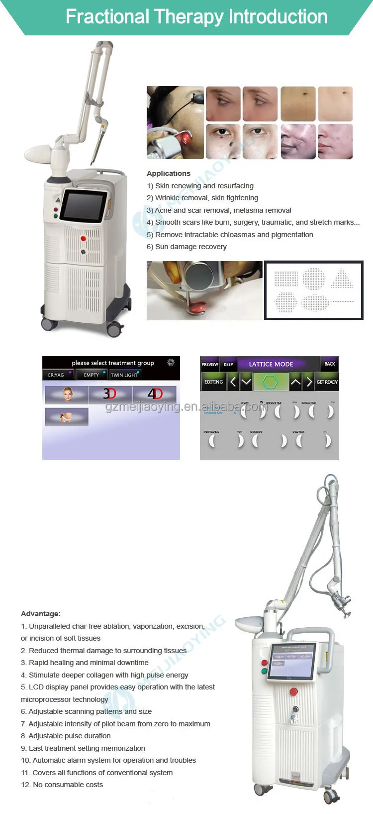 New Professional CO2 Fractional Skin Repair Resurfacing Acne Scars Removal 10600nm 4D Fotona 70W Fractional CO2 Laz er Machine
