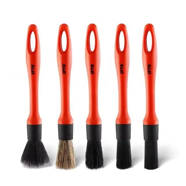 Luxury 5pcs Car Detailing Brush Set Automotive Detail Brushes for Interior and Exterior Car Cleaning