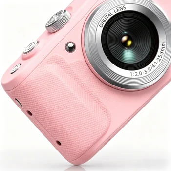 Digital Camera CMOS Sensor Pocket Size A85B Pink with Image Stabilization and Face Detection detail image