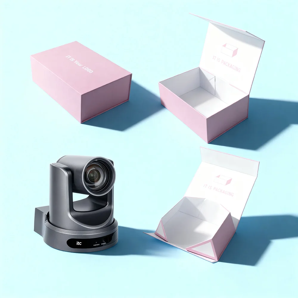 Premium Camera Case | Custom Magnetic Folding Box | Recycled Grey Board with Sponge Liner