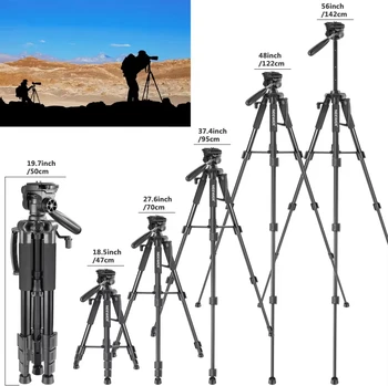 NEEWER Portable 56 Inches Aluminum Camera with 3-Way Swivel Pan Head Bag for DSLR Camera,DV Video Camcorder detail image