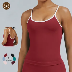 In Stock Gym Sexy Back Color Blocking Tank Top Bra Women Fitness Top Sports Clothing Shockproof Yoga Wear