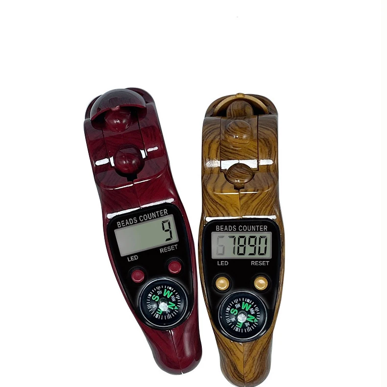 LED Electronic Digital Counter Roller Ball Manual Point Count Hand Held Compass Finger Counter Tasbih Tally Counter