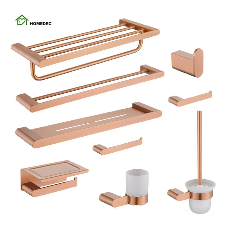 Wholesale Nordic New high quality Steel Rose Gold Bathroom Accessories set From m.alibaba.com