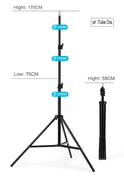 Video Making Kit 12watts LED Light With Stand 1.7M Photo Studio Audio Live Streaming Fill Lighting product image