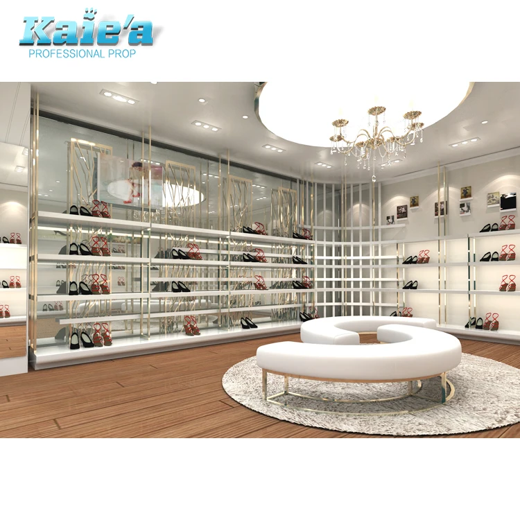 wall shoe display shelves  Shoe store design, Store shelves