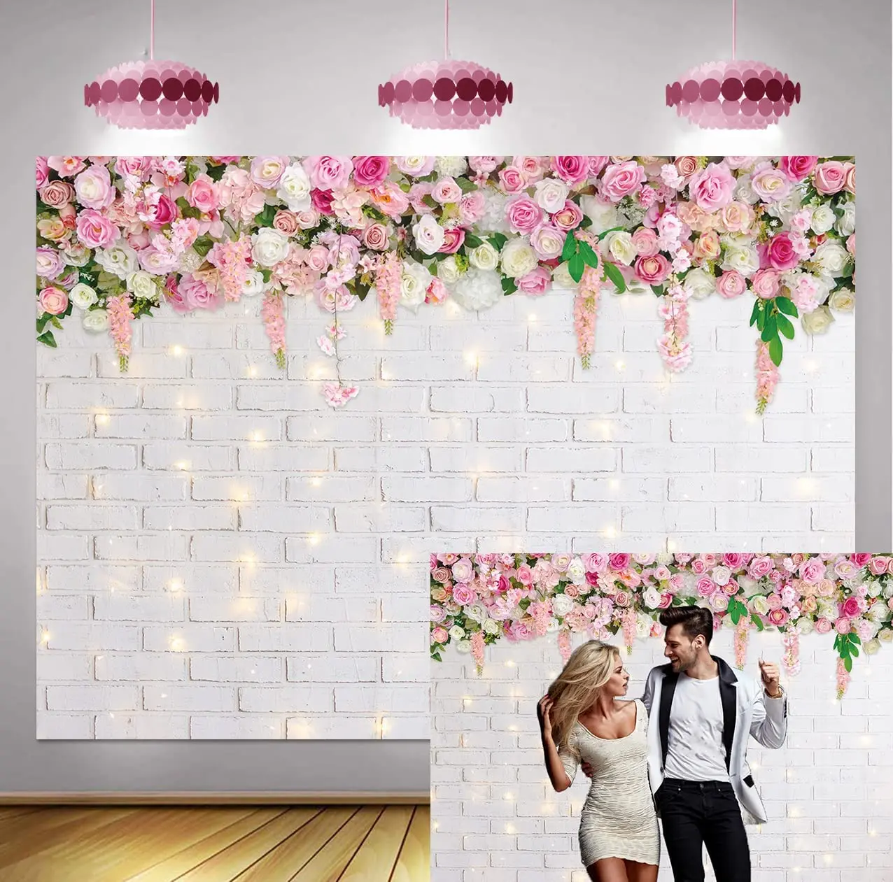 Wedding Photo Backdrop Glitter White Brick Flower Wall Background For  Mother's Day Photography Baby Shower Decoration Bridal - Buy Wedding Photo  Background,Glitter White Brick Flower Wall Background,Mother's Day  Photography Background Product on