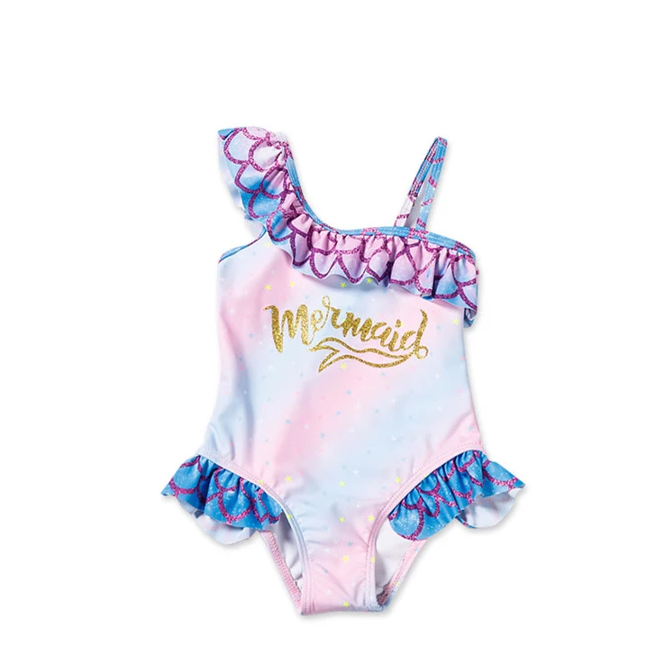 Hot Kids Ruffle Bikini Girls Swimming Costume Kids One Piece Swimsuit ...