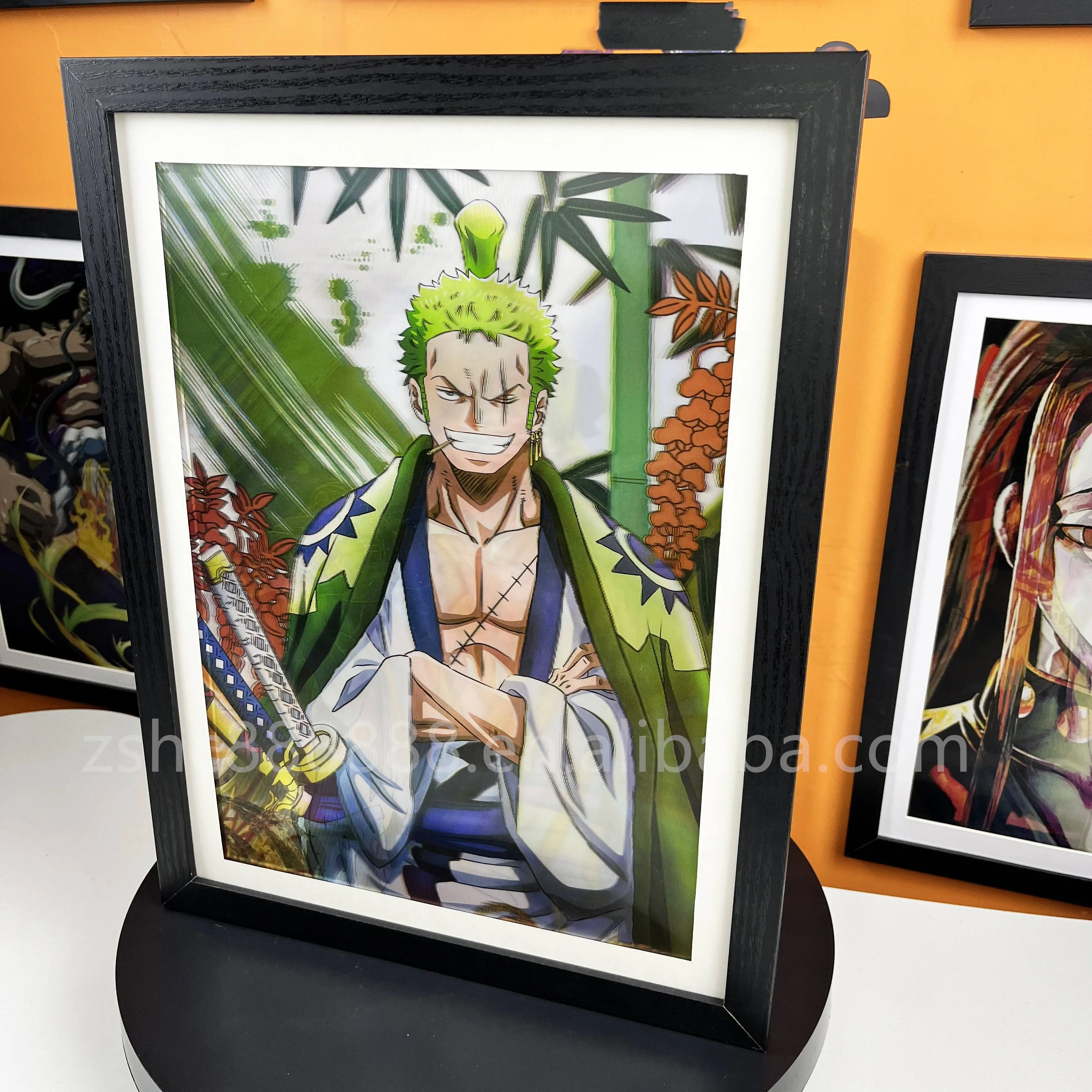 Newest Designs Anime One Pieced Posters Three Characters Sanji Luffy Zoro 3D Lenticular Flip Posters Wall Art Room Decor