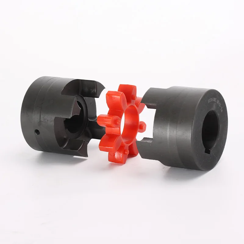 Custom Precision GR38 Steel Flexible Coupling Keyway Transmission Anti Vibration Curved Jaw Coupling for Blender