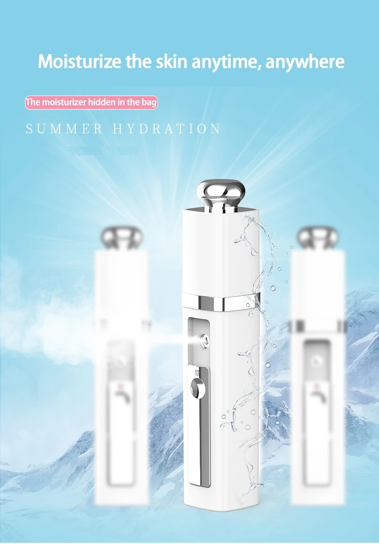High hydration personal mini facial atomizer nano spray face vaporization facial steamer small water replenisher