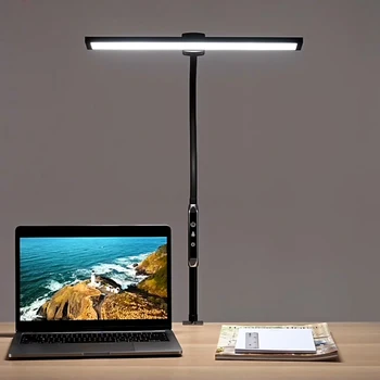 15W Remote Control Office Stand Desktop Table Lamp Clip Black Architect Clamp desk Lamps for Home Office