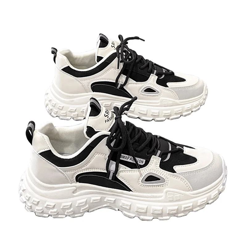 Wheel Tread Out-Sole Mens Fashion Platform White Casual Dad Shoes