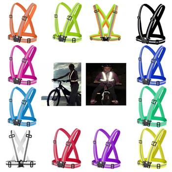 china cheap ansi 107 unisex adult child kids running safety security strips harness reflective vest belt for motorcycle cycling